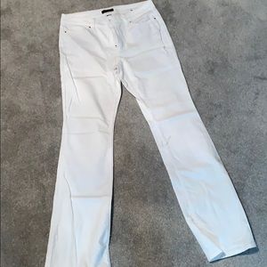 Skinny flare white jeans